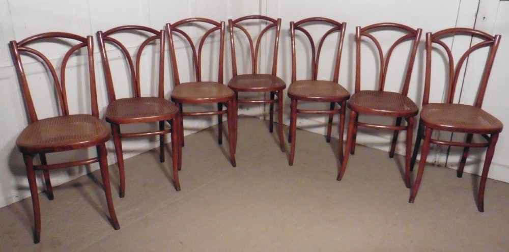Set of 7 French Bistro or Cafe Bentwood Chairs