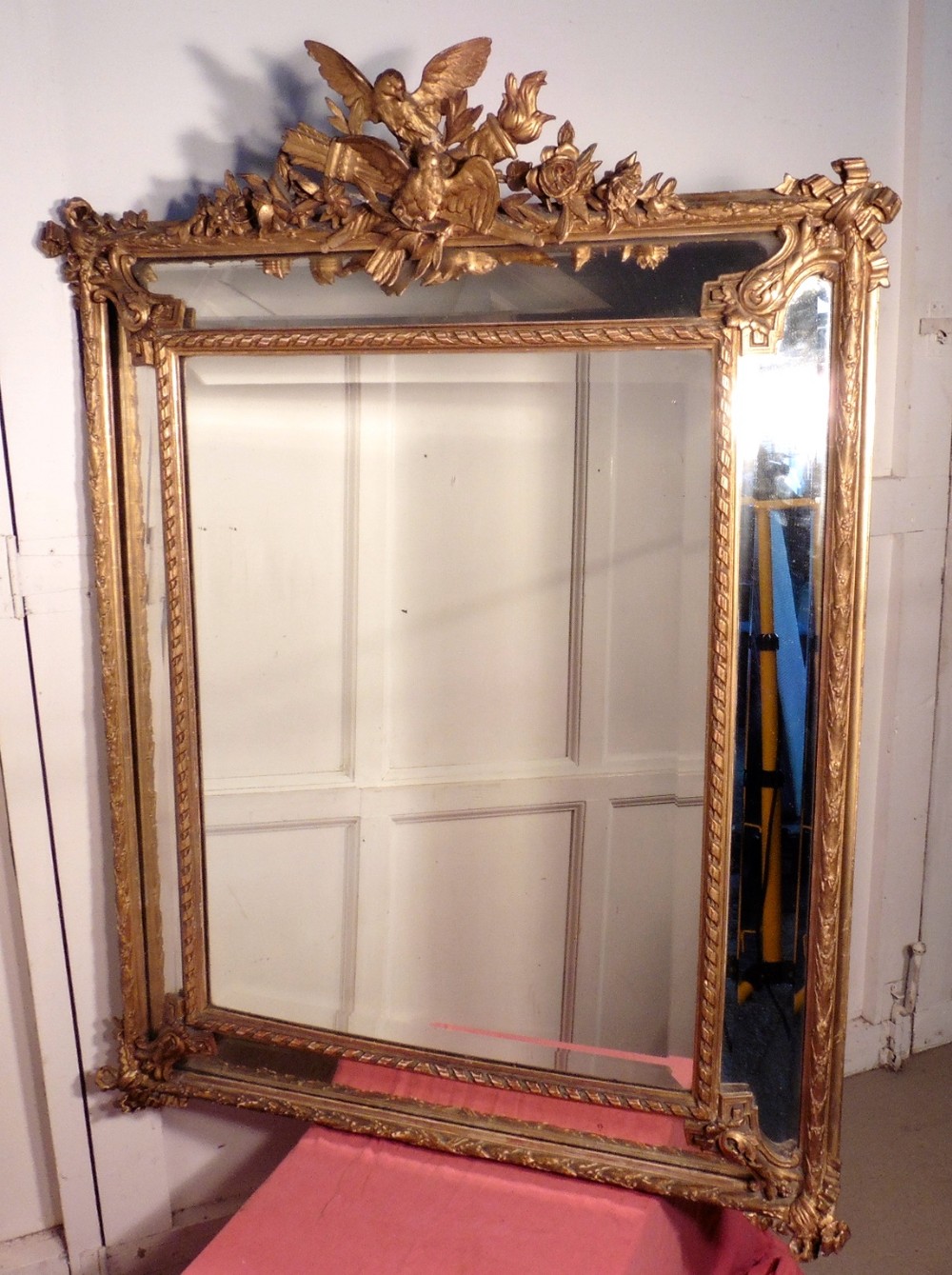 A Very Large Stunning Napoleon III French Cushion Mirror
