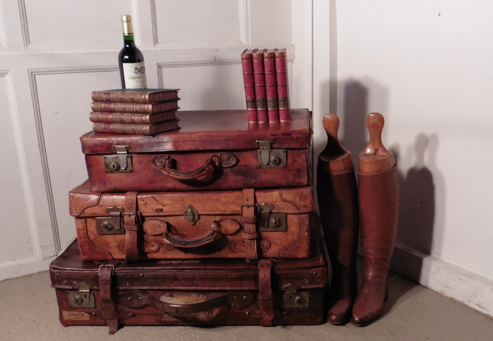 A Handsome Set of Leather Luggage