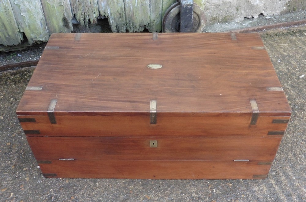 A 19th Century Camphor Wood Campaign Chest, Cutlery Canteen