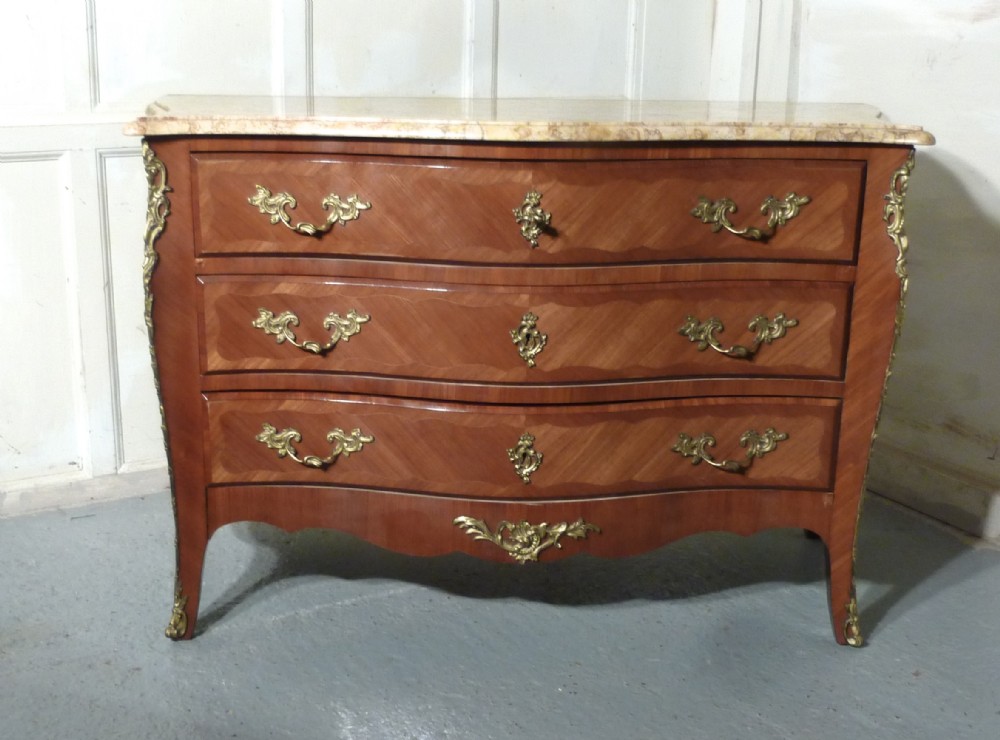 French Louis XVI style Bombe Commode Chest of Drawers