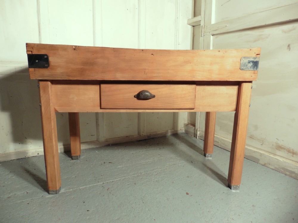 Art Deco Butchers Chopping Block on Stand, Kitchen Island