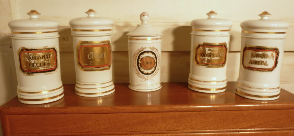 A Collection of 5 Chemist Jars