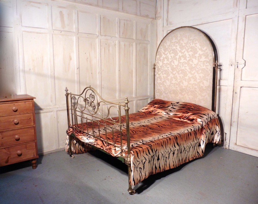 Spectacular Victorian Art Nouveau Brass Double Bed
