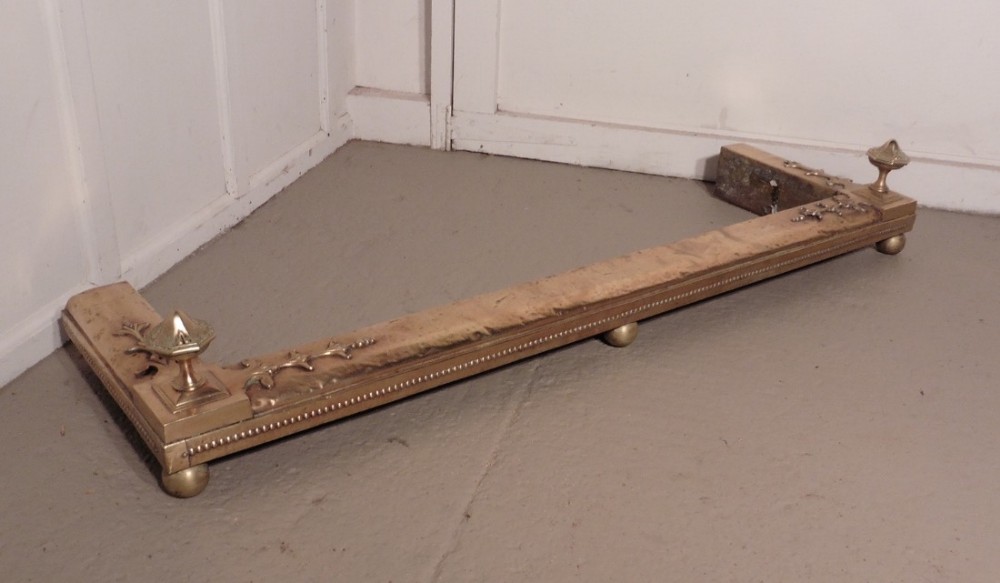 Large Heavy Victorian Brass Fender