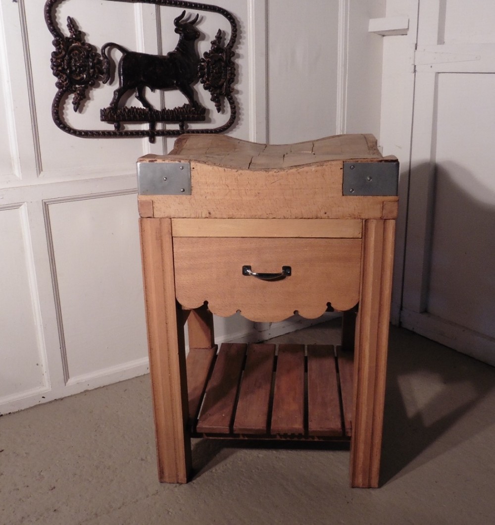 A Good French Butcher’s Block Preparation Table
