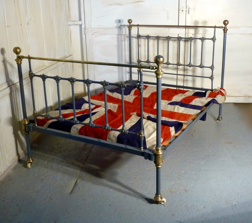 A 19th Century Brass and Iron Double Bed, 