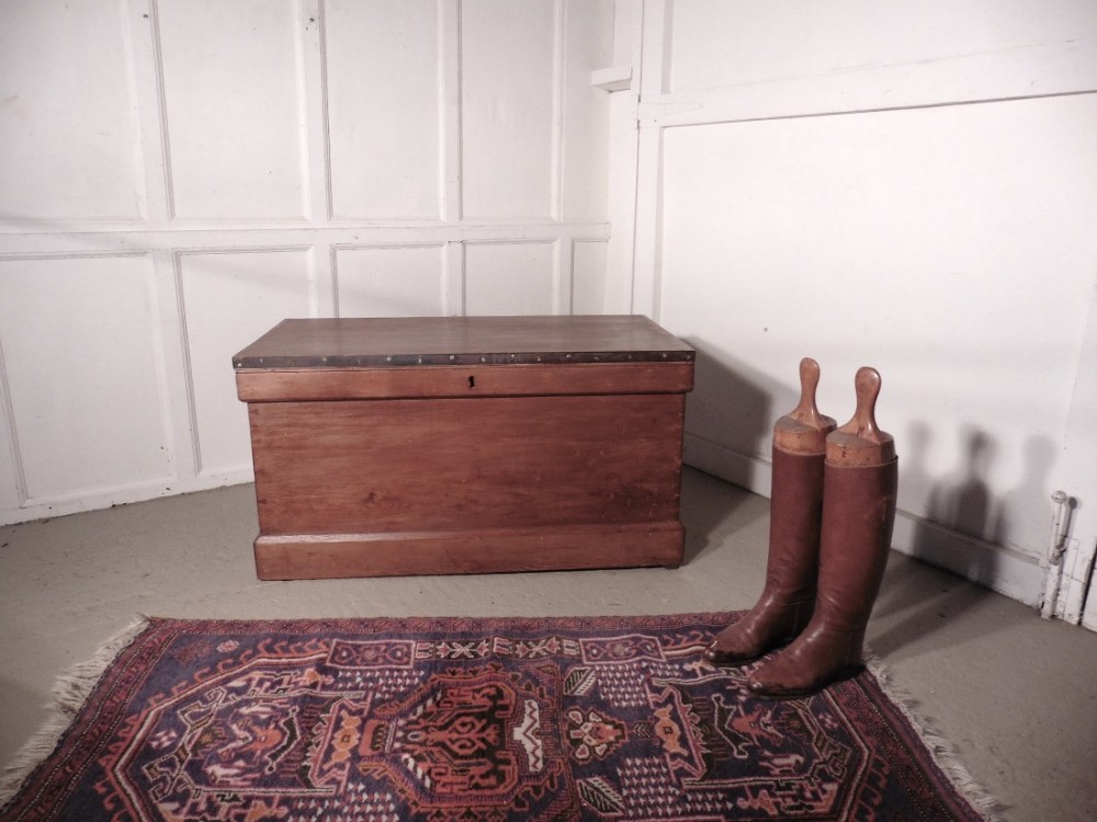 Heavy Victorian Pine Coffer, Blanket Box or Coffee Table 