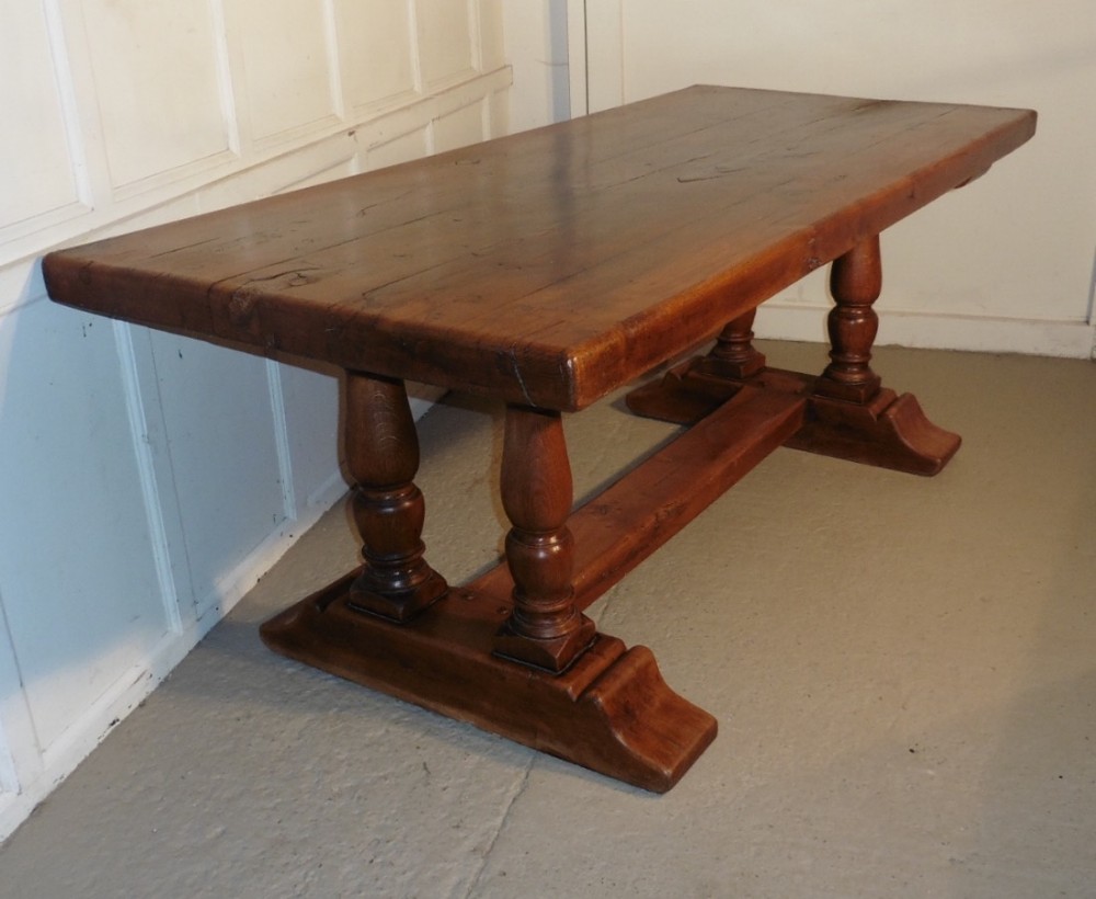 Rustic Antique French Country Oak Refectory Table