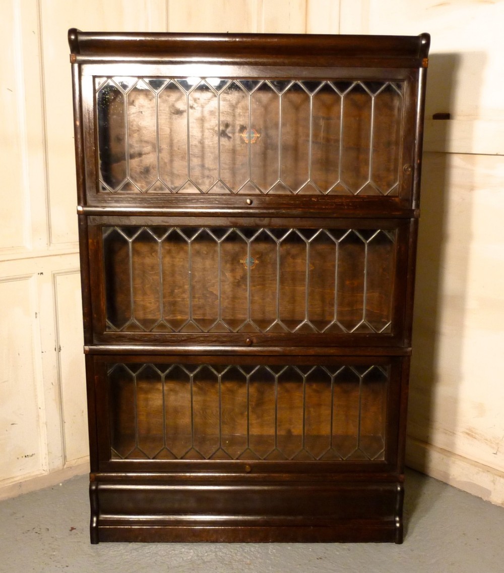 3 Section Oak Globe Wernicke, or Barristers Bookcase