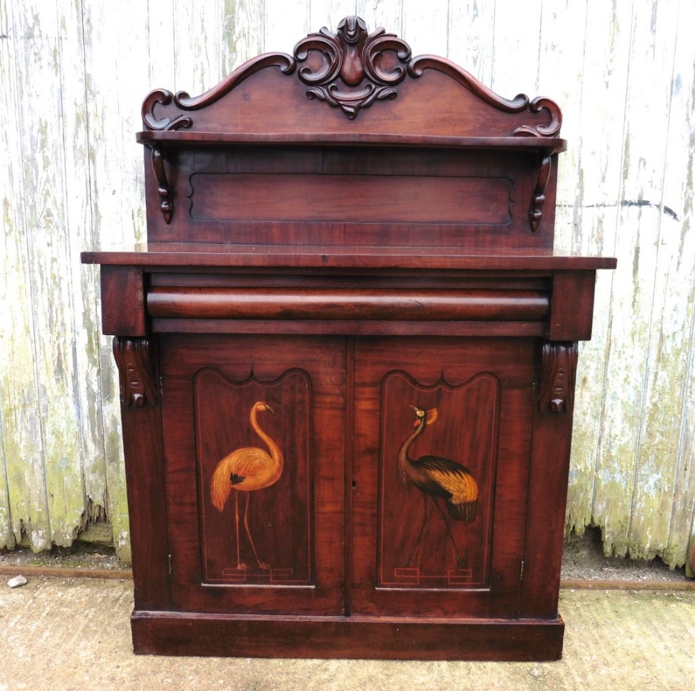 Victorian Mahogany Painted Hall Cupboard Chiffonier 