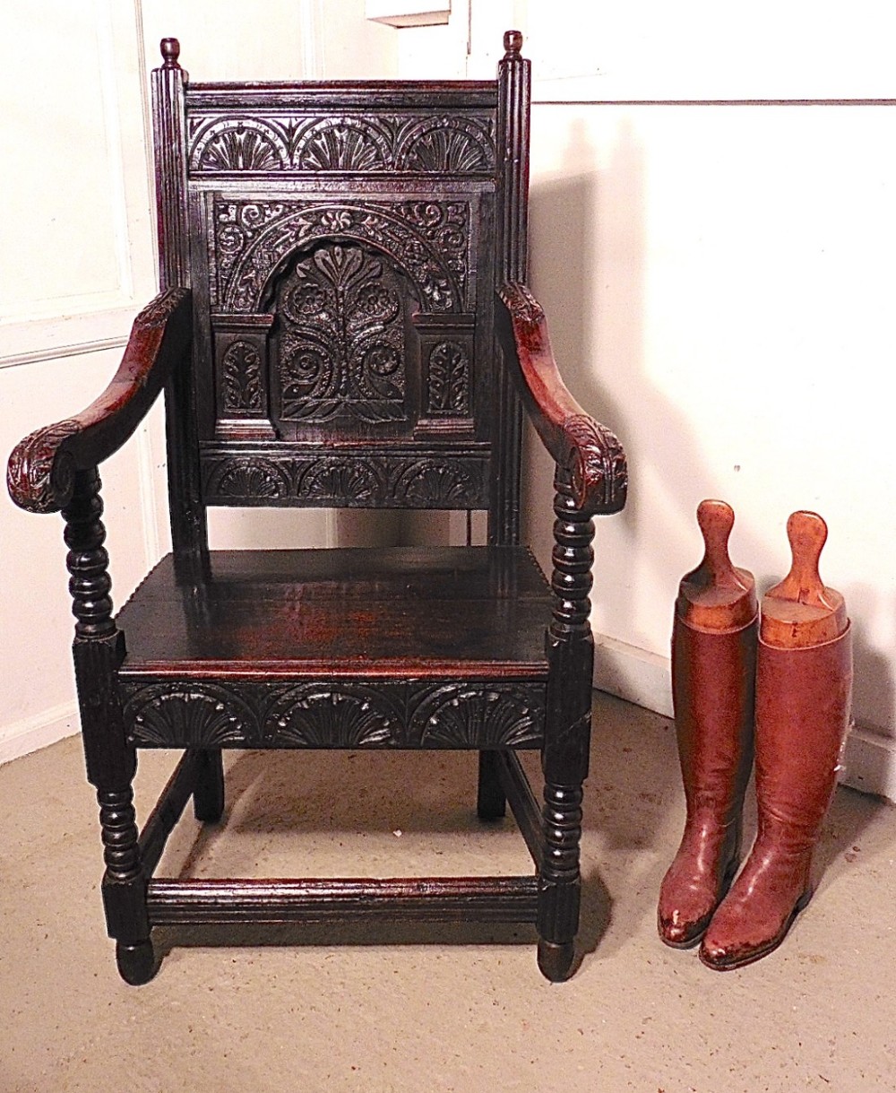 16th Century Carved Oak Wainscot Chair