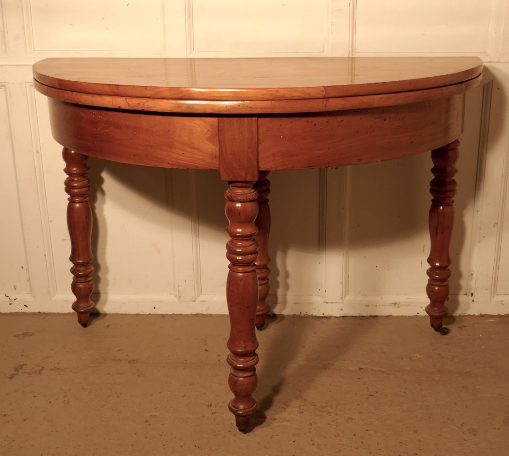 French Cherry Wood Folding Games, Card, Tea or Hall Table