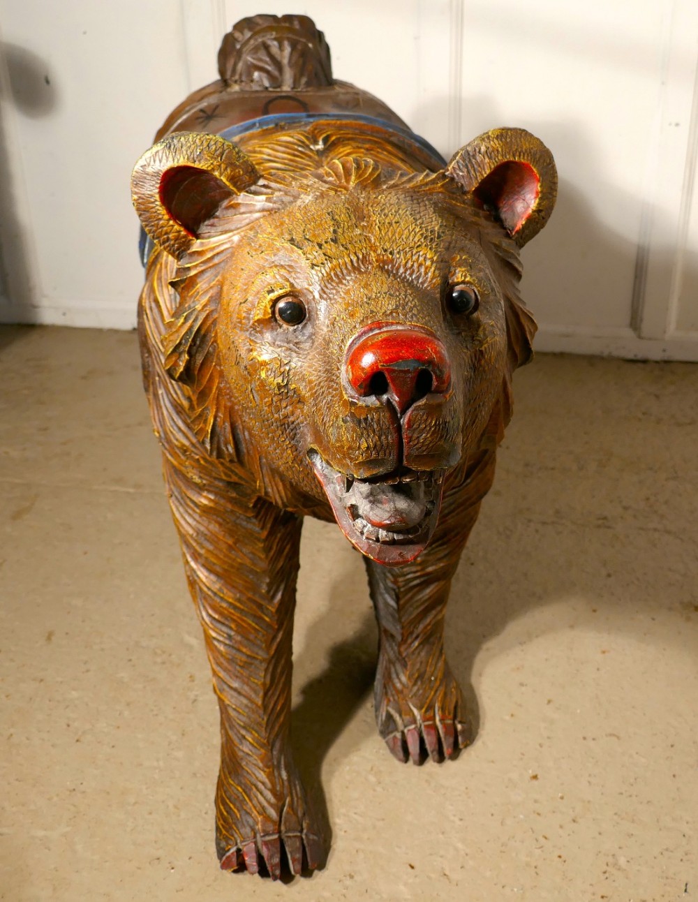 19th Century Carved Bear, Fair Ground Galloper