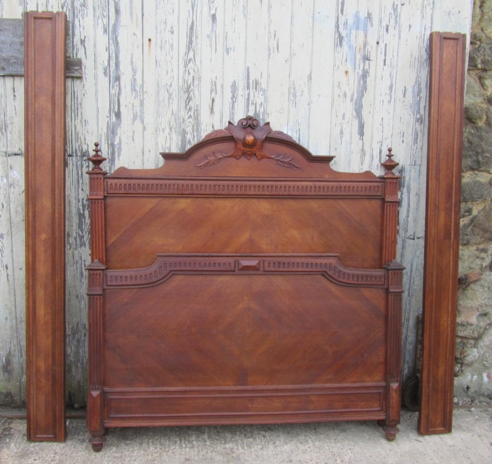 French Carved Walnut Double Bed