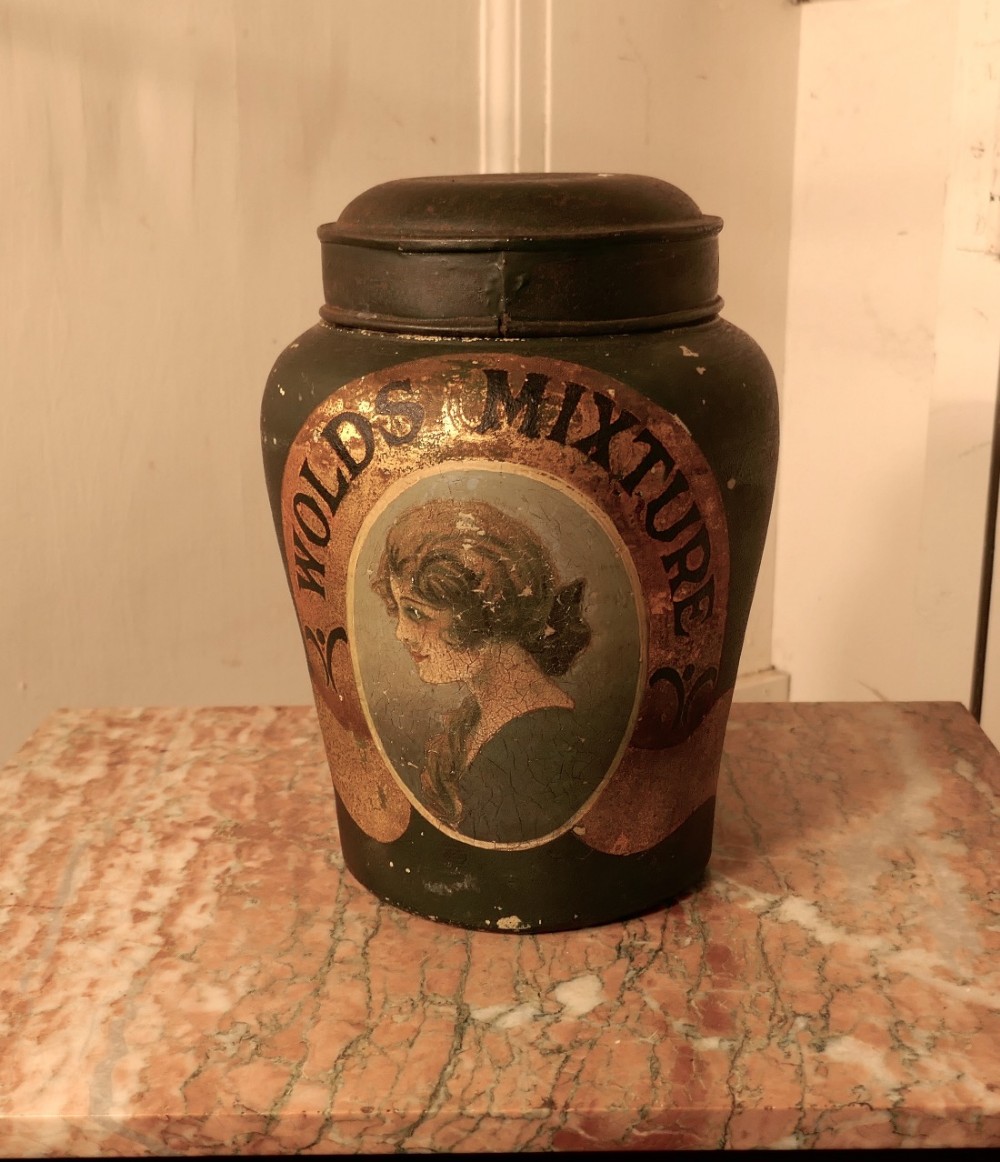 Painted Shop Tobacco Jar