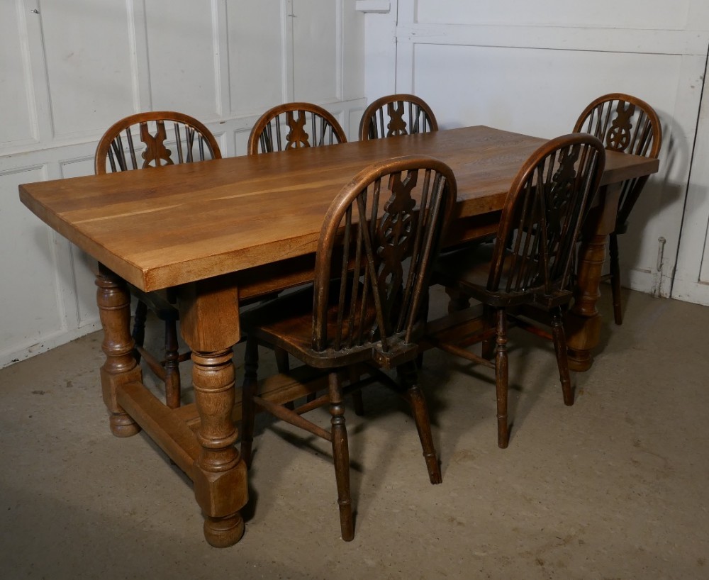French Golden Oak Farmhouse Table