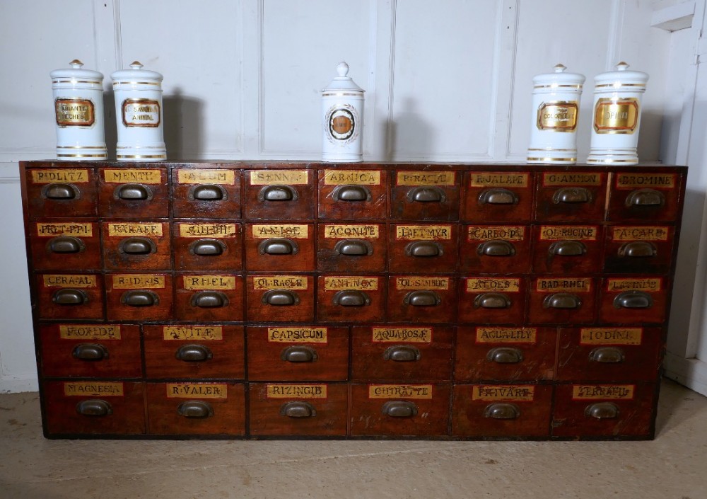19th Century Chemist Drawers 37 Drawer Pharmacists Cabinet