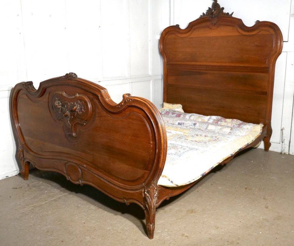 Louis XV Style French Walnut Double Bed