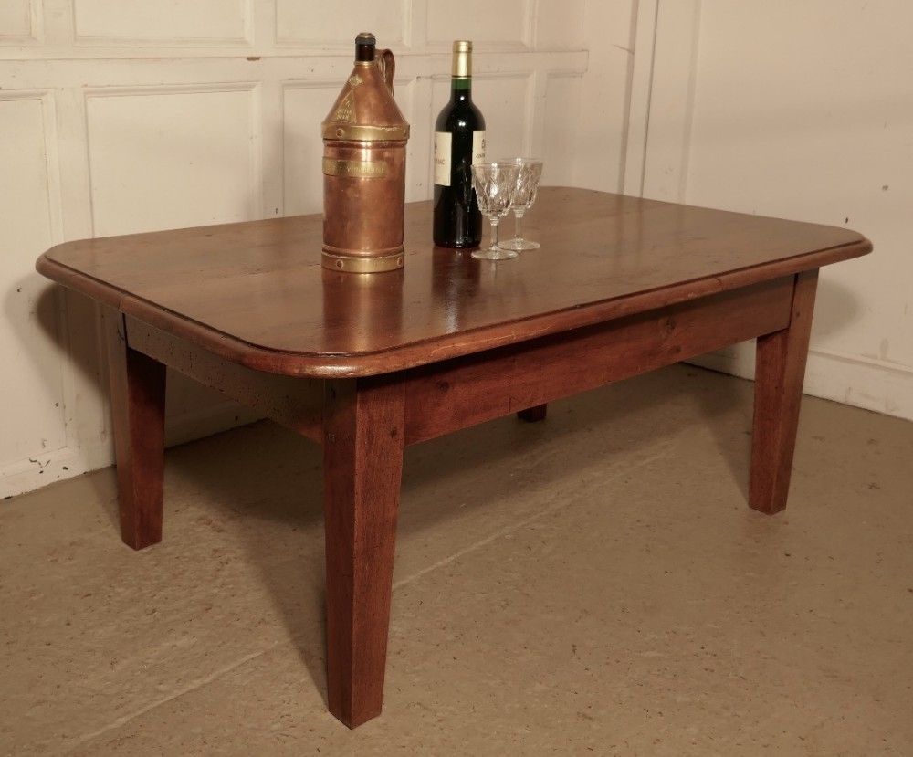 19th Century French Cherrywood Farmhouse Coffee Table