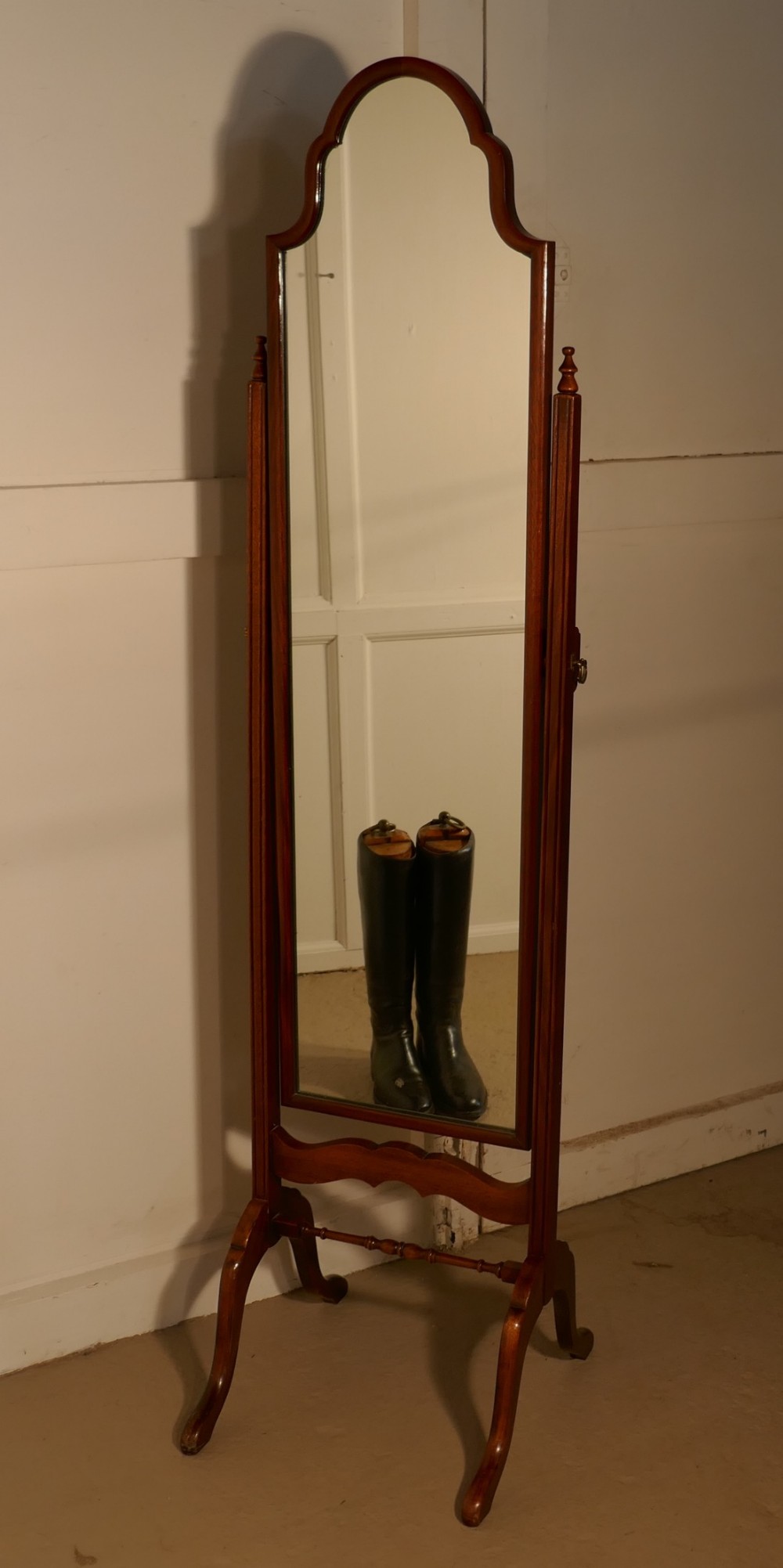 Stylish Edwardian Mahogany Cheval Mirror