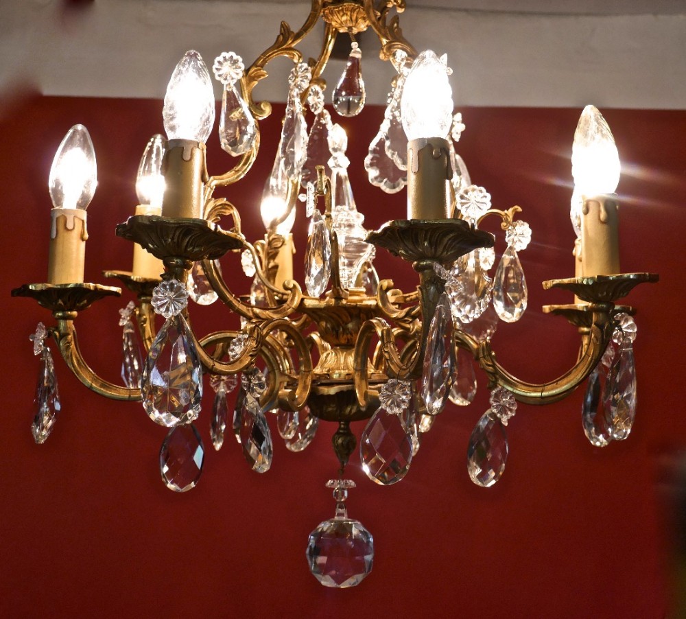 A Stunning Large 8 Branch Chandelier by Lucien Gau Paris