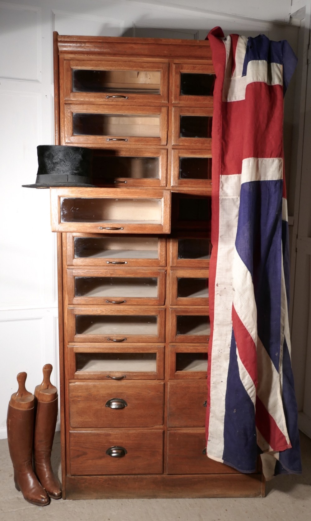 Vintage Art Deco Tall Haberdashery Cabinet, Shop Fitting