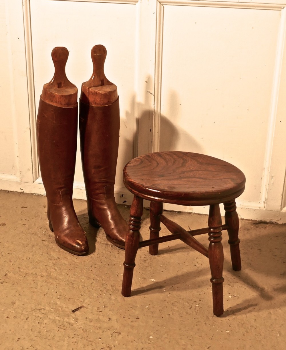 19th Century Elm Dairy Stool