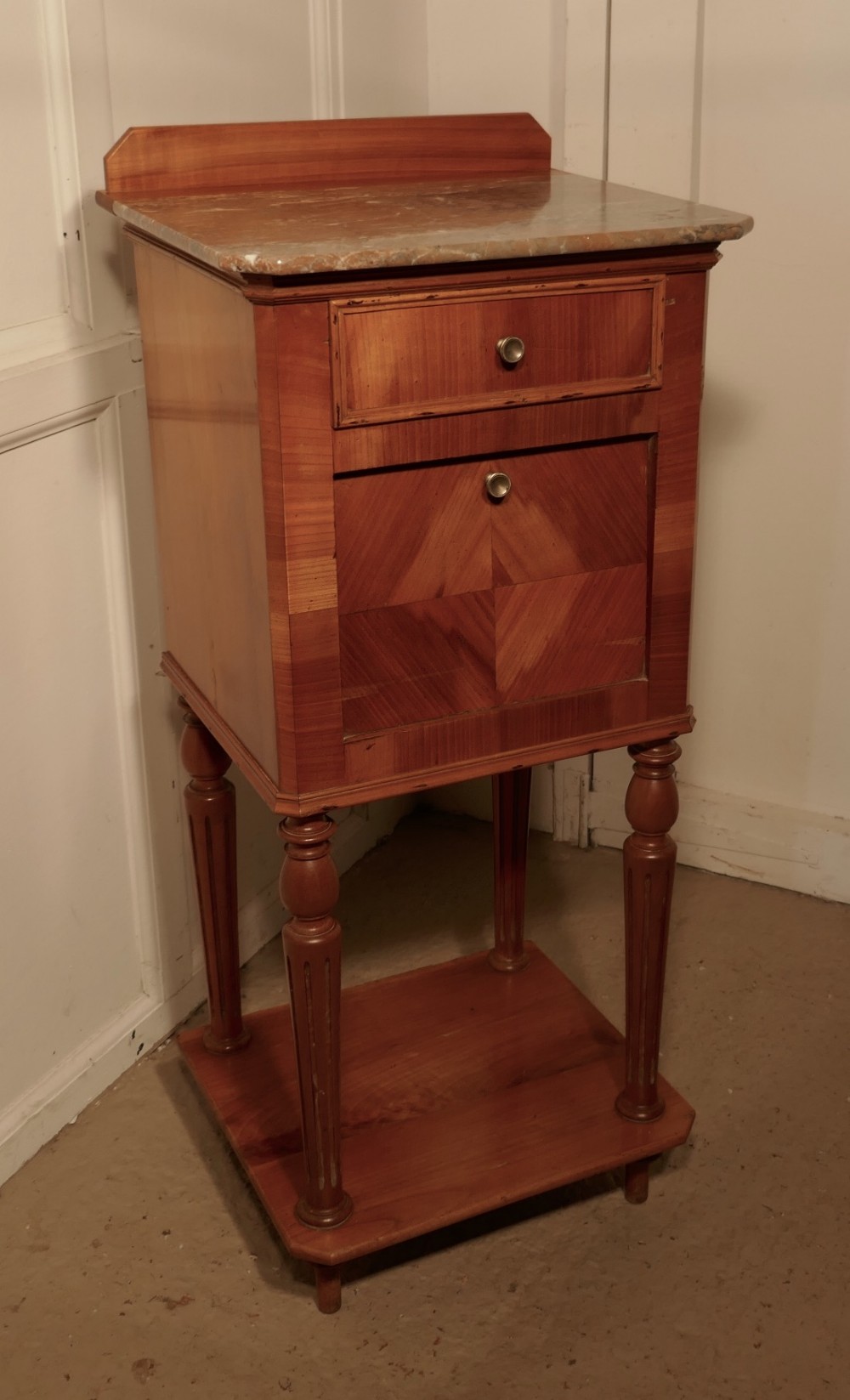 19th Century French Empire Style Cherry Bedside Cabinet