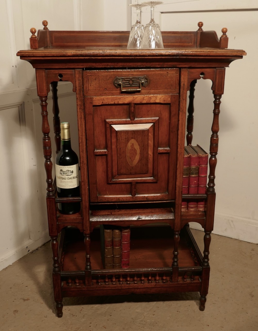 Edwardian Mahogany Batchelor’s Fireside Companion, Purdonium 