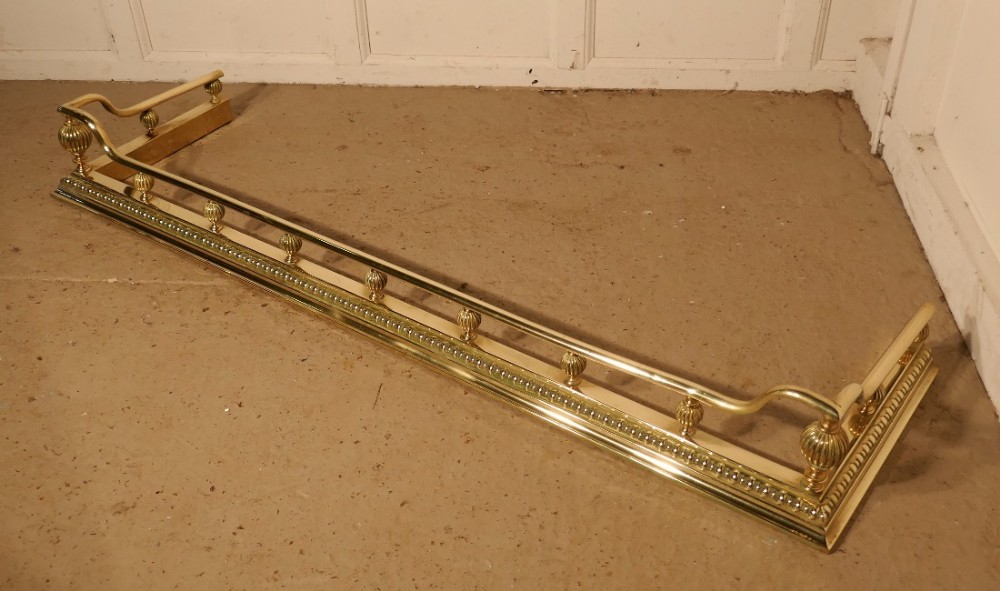 Large Victorian Decorative Brass Fender