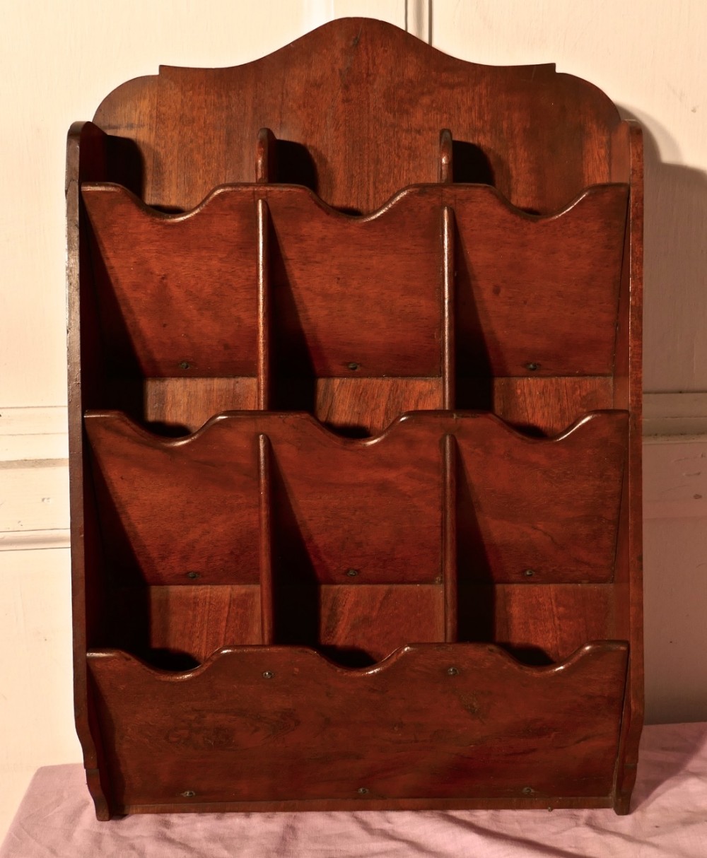 19th Century Mahogany, Leaflet Holder, Stationary Pigeon Holes