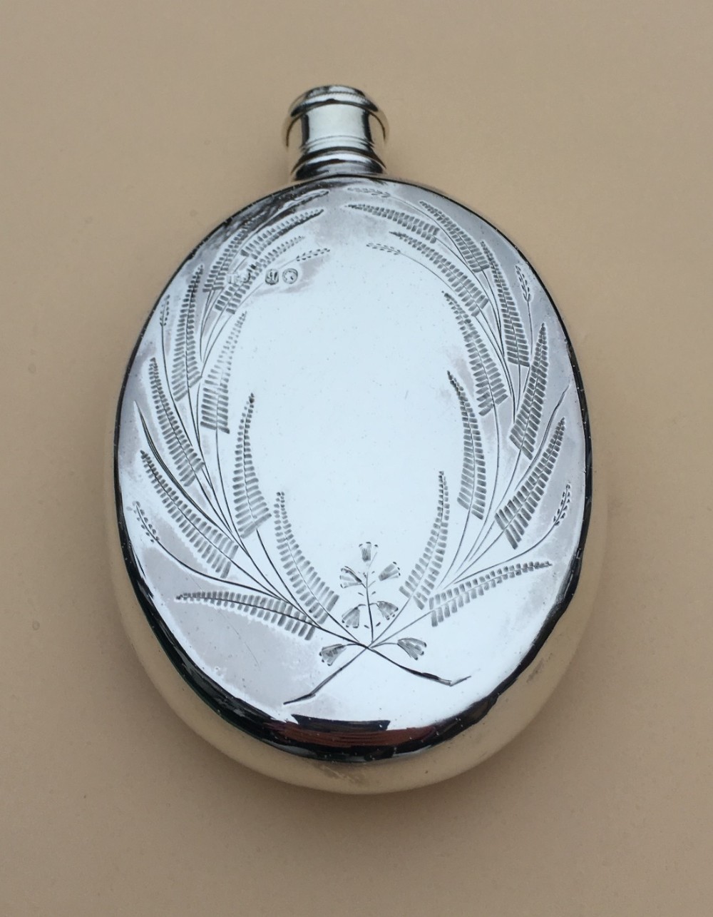 Arts and Crafts Aesthetic Movement Silver Hip or Pocket Flask 1871