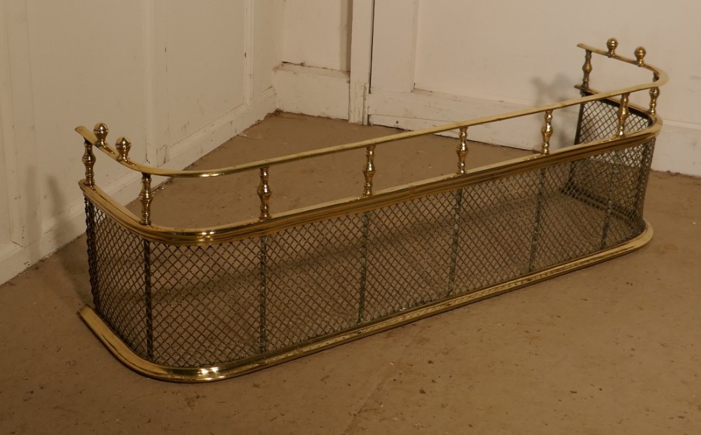 A Large Victorian Brass Nursery Fender 