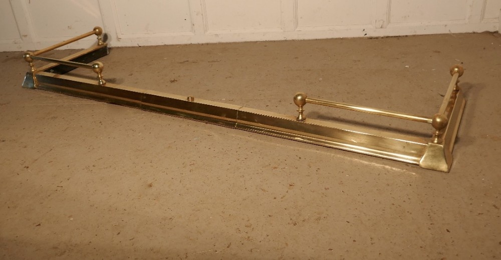 Large Victorian Brass Fender 