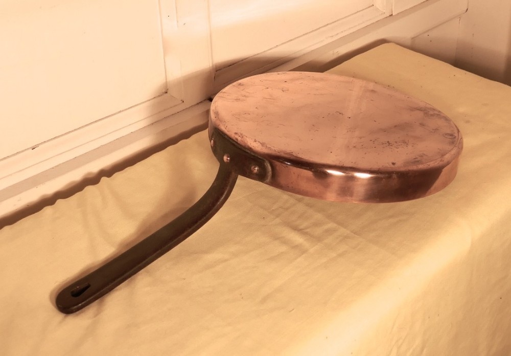Large 18th Century Copper Frying Pan