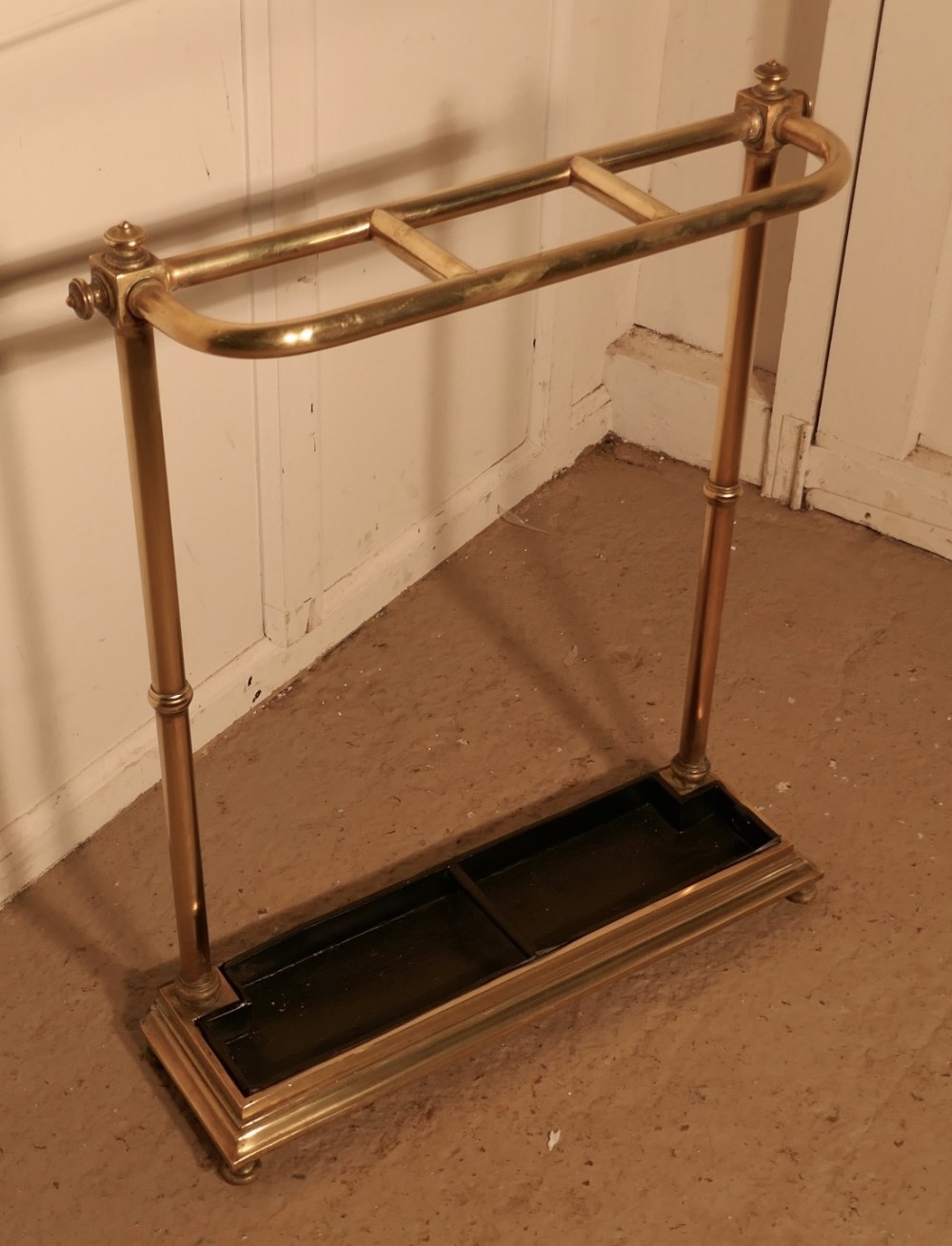 A Victorian Brass and Cast Iron Walking Stick Stand or Umbrella Stand
