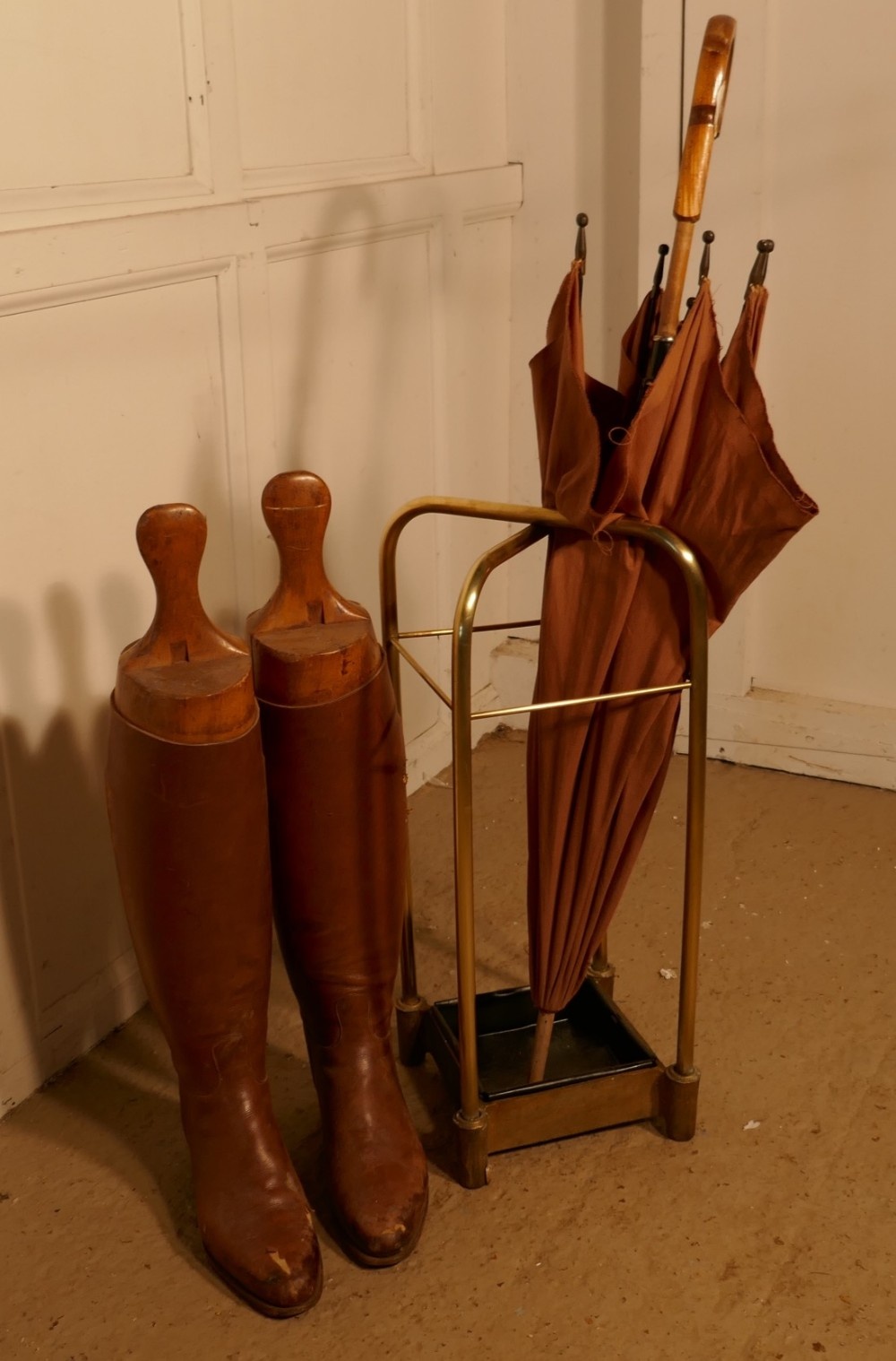An Unusual Victorian Brass and Cast Iron Stick Stand or Umbrella Stand