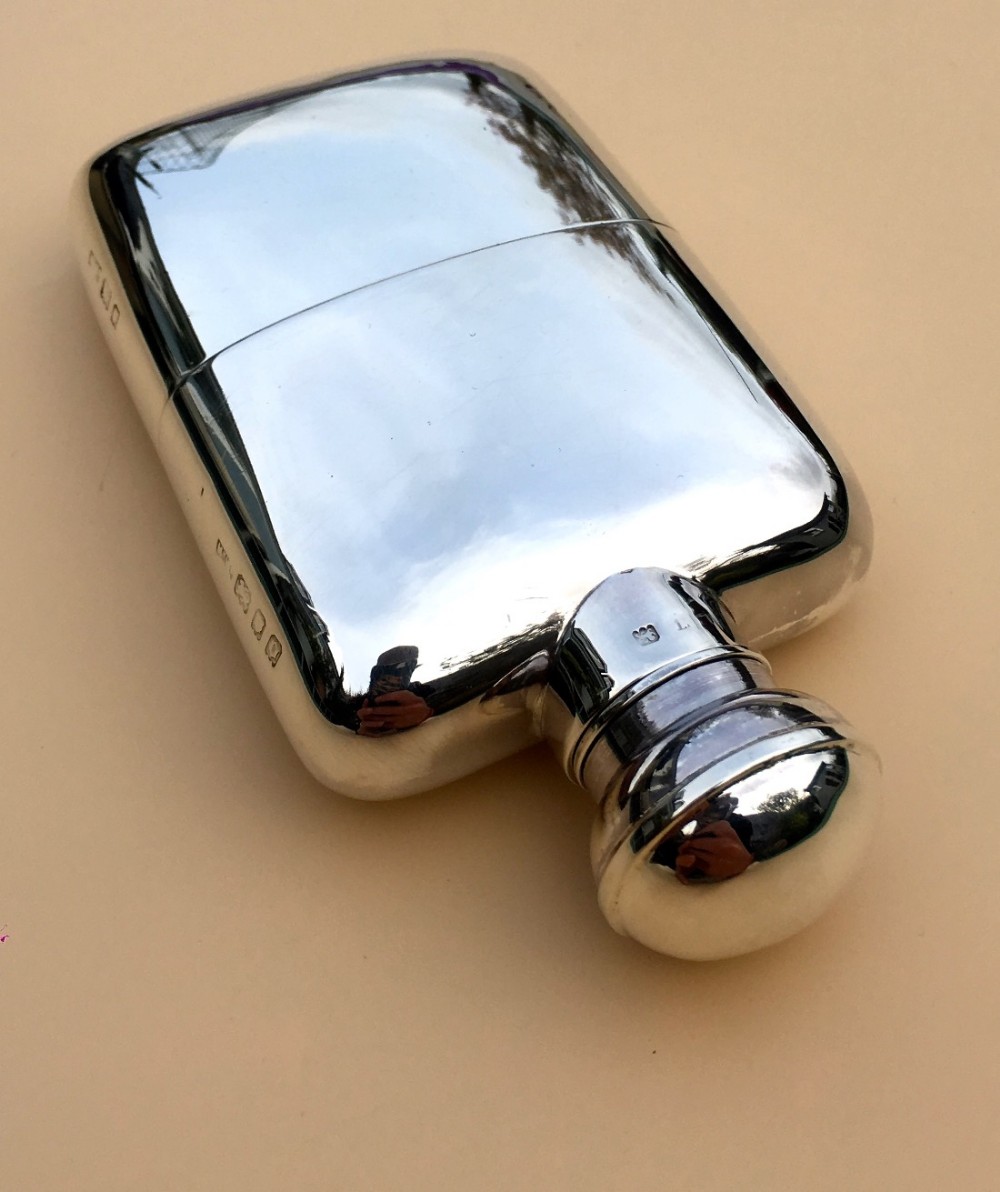 A Solid Silver Hall Marked Hip Flask and Cup by Mappin & Webb 1929