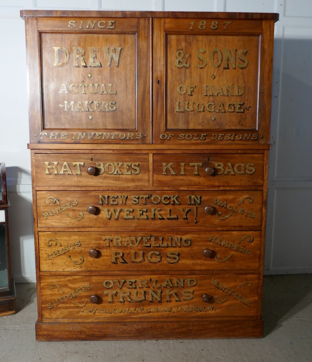 A Victorian Blonde Mahogany Press, Advertising Shop Display