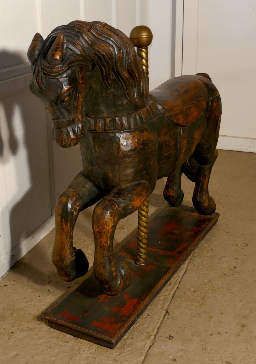 19th Century Wooden Spanish Carousel Galloper or Fair Ground Horse