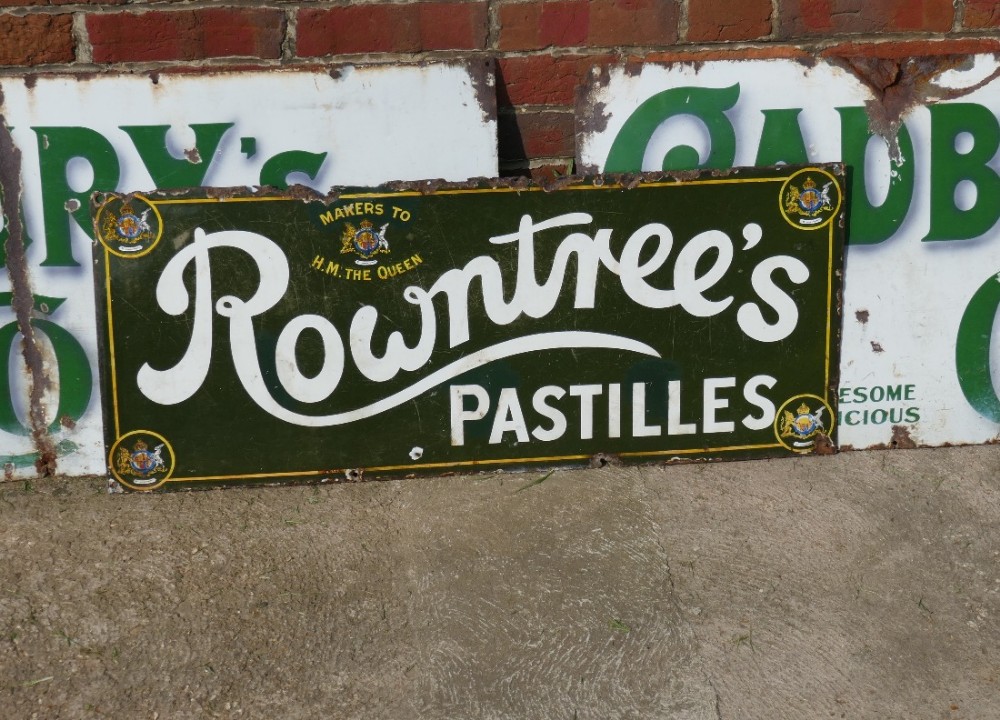 Original Rowntree's Pastilles Enamel Sign  