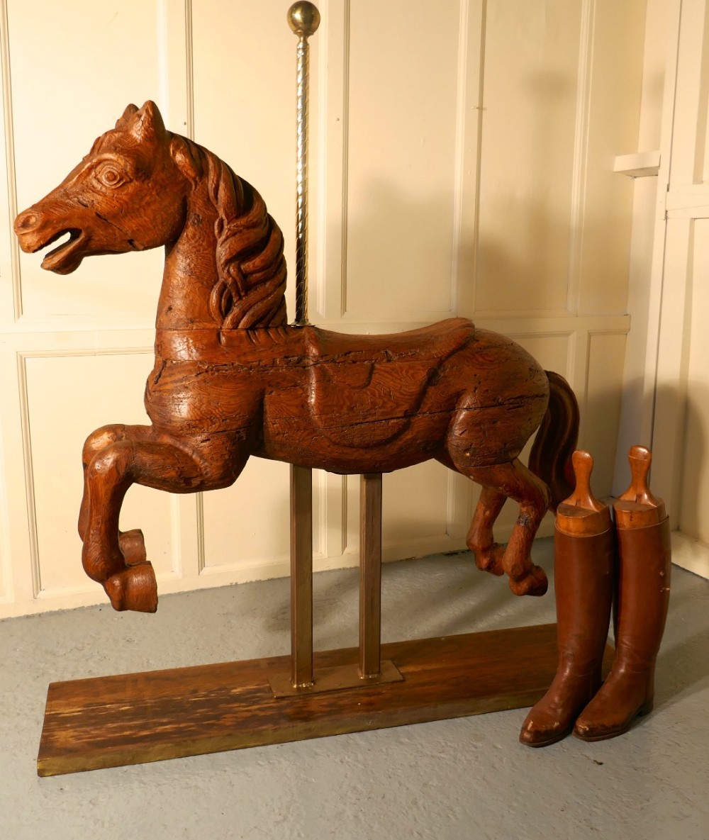 19th Century Spanish Wooden Carousel Galloper or Fair Ground Horse