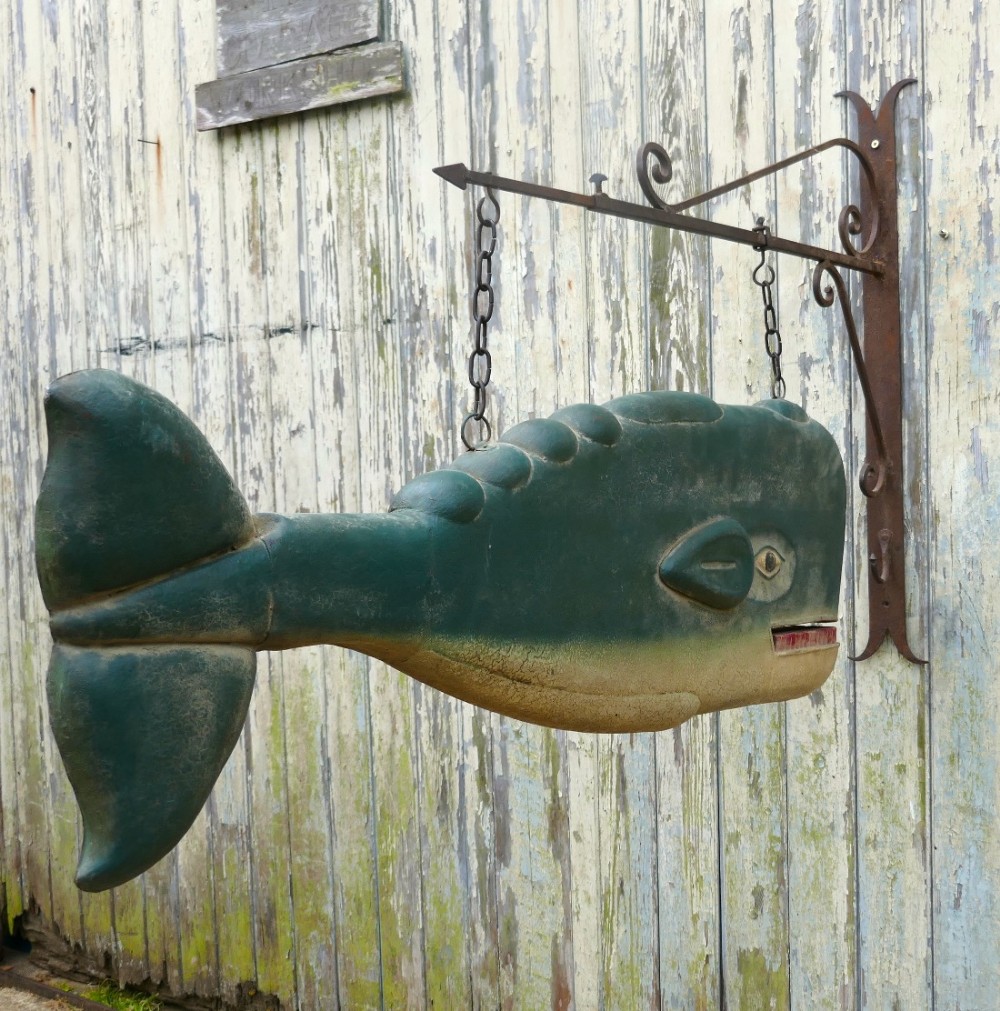 Rare French Whale Oil Trade Shop Sign 