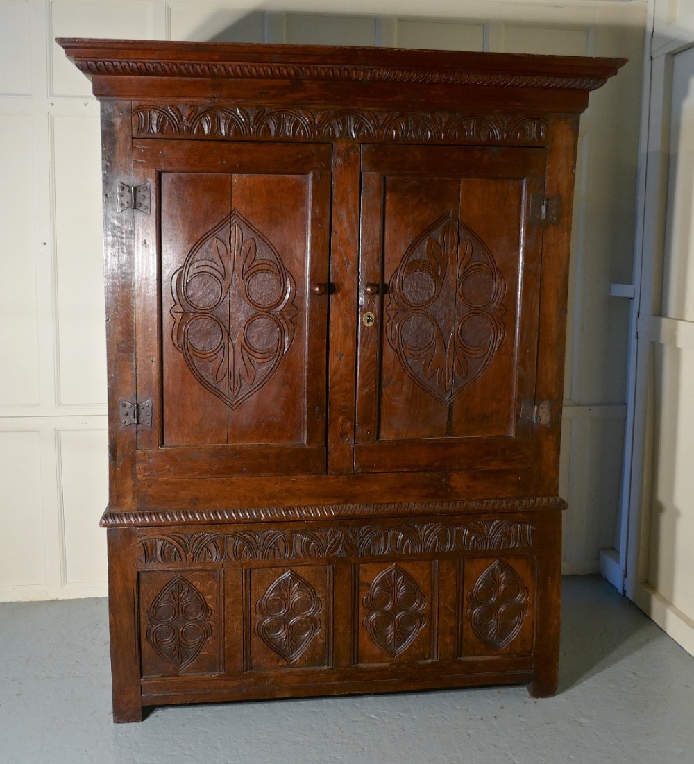 7th Century Welsh Oak Slab Side Housekeepers Cupboard