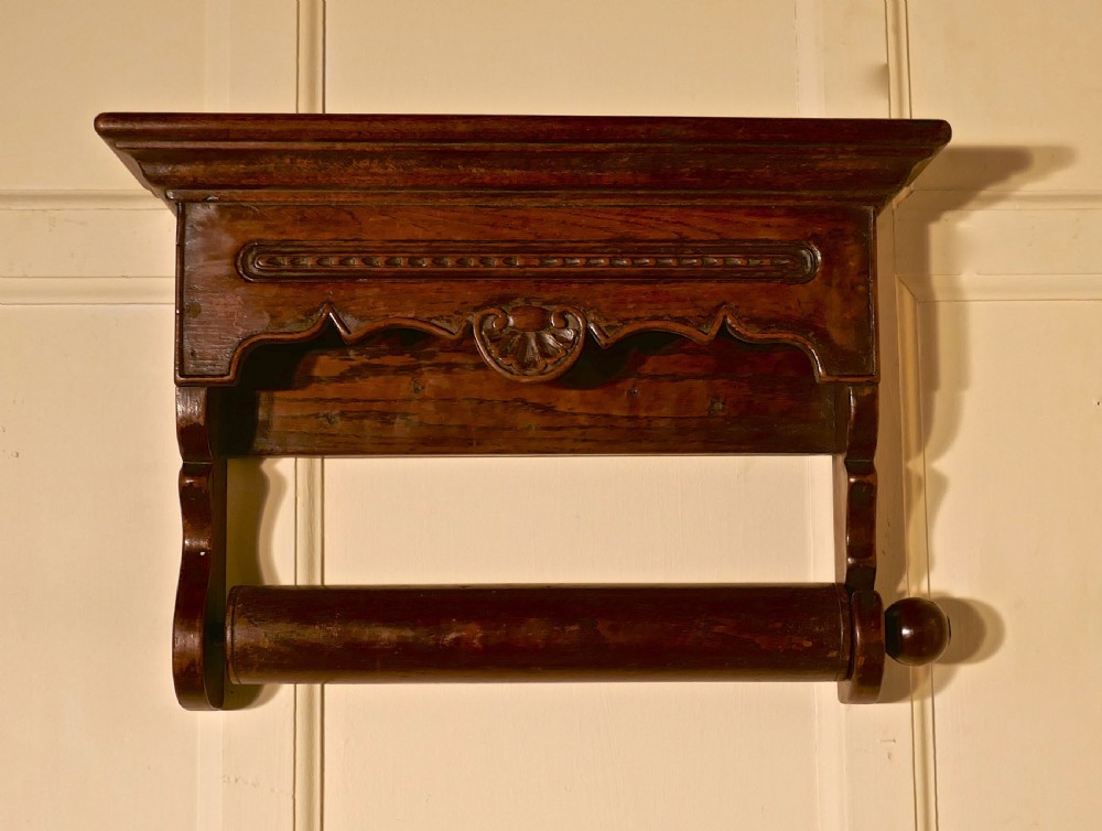 19th Century Bretton Carved Oak Towel Rail View III