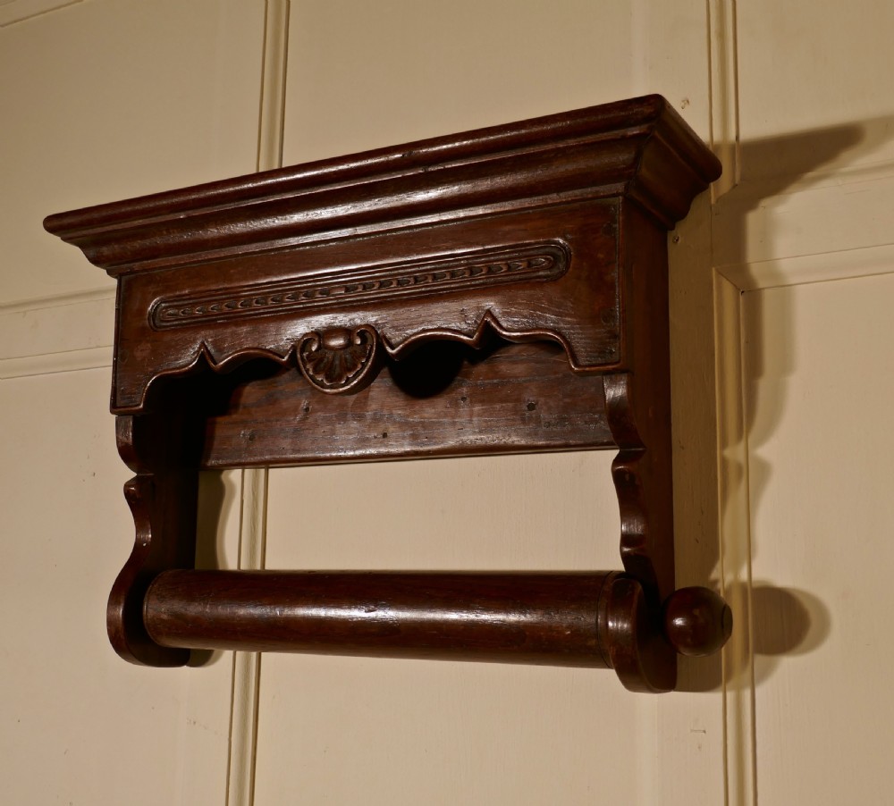 19th Century Bretton Carved Oak Towel Rail View VI