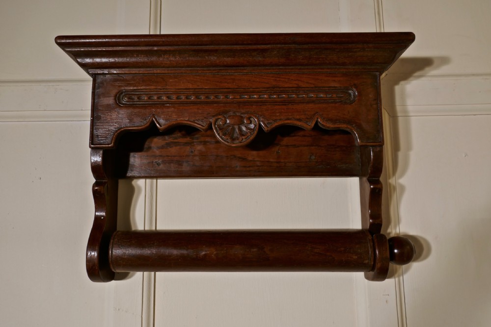 19th Century Bretton Carved Oak Towel Rail View VII