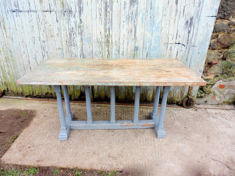 19th Century Barn Fresh Shabby Oak and Pine Centre Table   View V