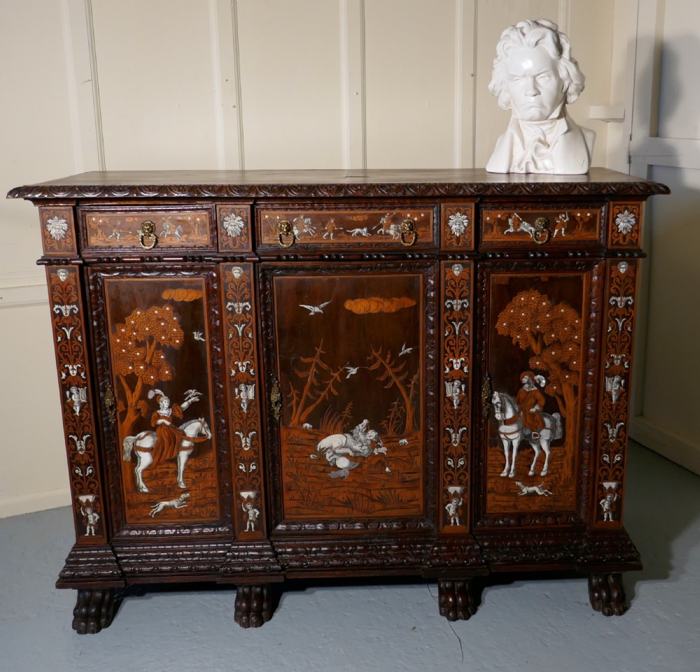 Superb 18th century Italian Inlaid Marquetry Game Cupboard  View IV